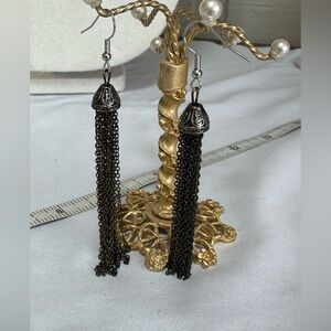 Old chain tassel earrings vintage artisan